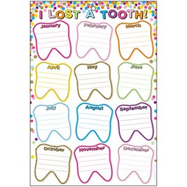 Ashley Productions ASH91060 Smart Poly Chart, Confetti I Lost A Tooth, Polypropylene (PP)/Steel, 13" x 19"
