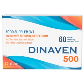 Dulac – Dinaven 500, Food Supplement for Leg Support Circulation, 60 Tablets, for Heavy and Tired Legs, Helps Improve Blood Flow, with Diosmin and Hesperidin, Made in Italy