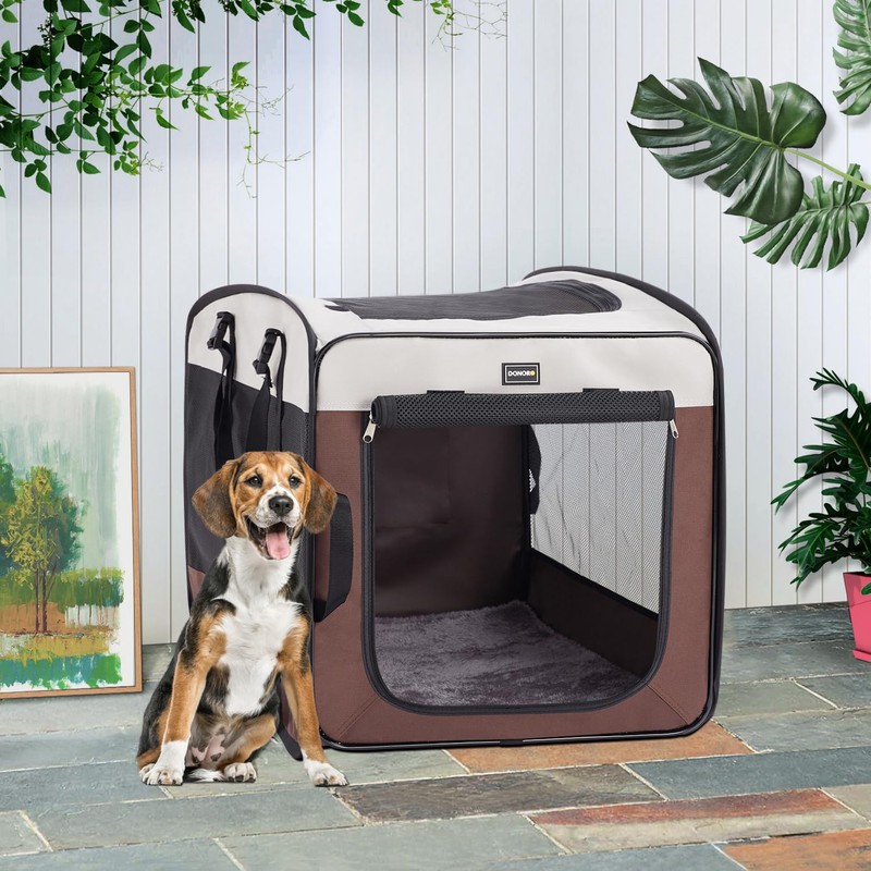DONORO Dog Kennels and Crates for Medium Dogs, Portable Pop