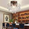 Q&S Small Crystal Ceiling Light Fixture Flush Mount,Black Ceiling Lights