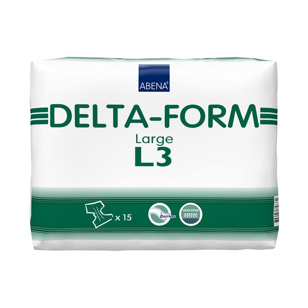 Abena Delta-Form Adult Incontinence Briefs, Level 3, (Medium To Large Sizes) Large, 60 Count