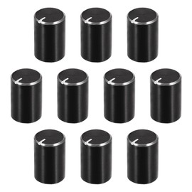 QUARKZMAN Potentiometer Knob, 10 mm x 15 mm, Aluminium Rotary Knob with Electronic Knurled Waves, Volume Control for Audio Guitar Devices, Black, Pack of 10