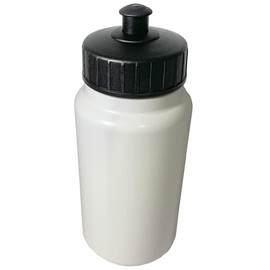 Inglasco Sher-Wood, White 700ml Stubby Sports Water Bottle, with Black Short Pull Top Lid, 543AN000096