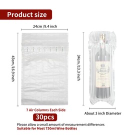 AZKEEGREY Pack of 30 Inflatable Wine Bottles Protectors Packaging Air Columns with Air Pump for Safe Transport