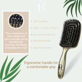 Magic Effortless Brush - Set 1 Boar Bristle and 1 Nylon Brush for All Hair Types (Curly, Thin, Thick, Frizzy) - No Pain - Say Goodbye to Children's Screams