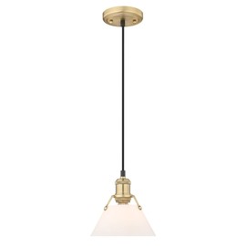 Golden Lighting Orwell 1-Light Mini Pendant in Brushed Champagne Bronze and Opal Glass
