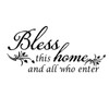 Room Decorations Wall Decals Quotes Stickers,Bless This Home and All