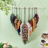 FREEBLOSS Macrame Feather Kit Handmade Macrame Leaf Wall Hanging Kit