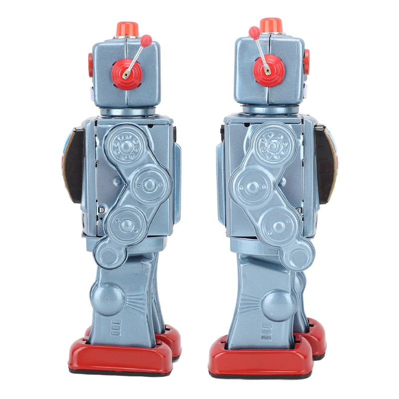 Metal Tin Robot Toy Retro Electric Rotating Figures Model Adult