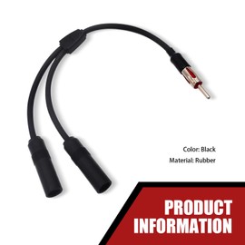 Sumjig 1 PC Car Antenna Adapter, 1 Male to 2 Female Y Adaptor Connector, Car Radio Antenna Connector, Universal for Most Cars, Trucks, SUVs (Black)