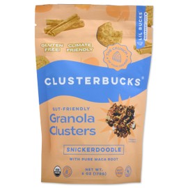 Clusterbucks Gut Friendly Granola Clusters made with Sprouted Buckwheat, Gluten Free Snack (Snickerdoodle, 1 Pack)