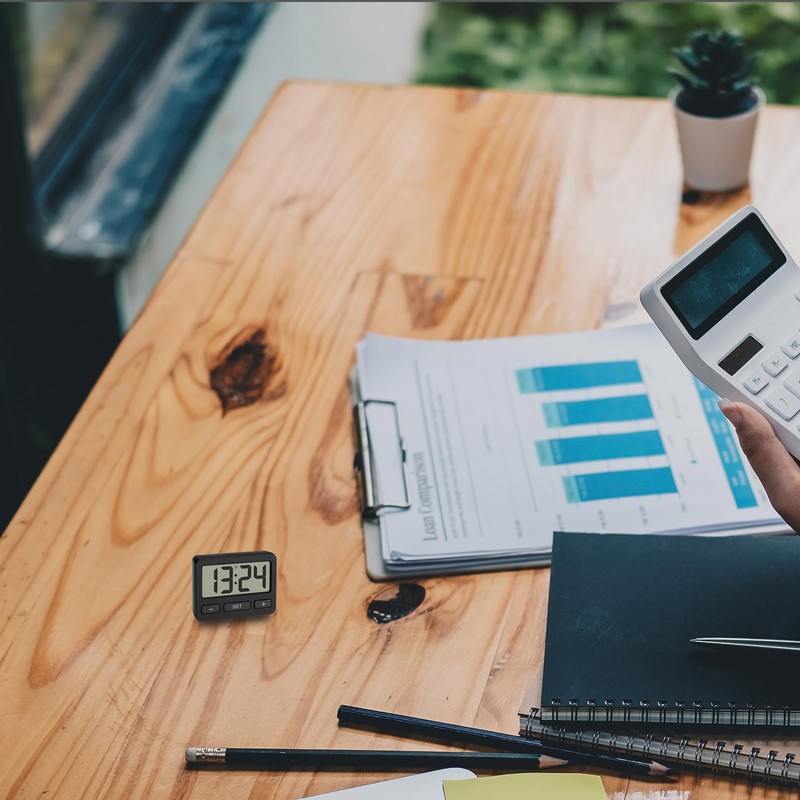 TFA Dostmann 60.2035.01 Digital Mini Clock with Key Lock Function