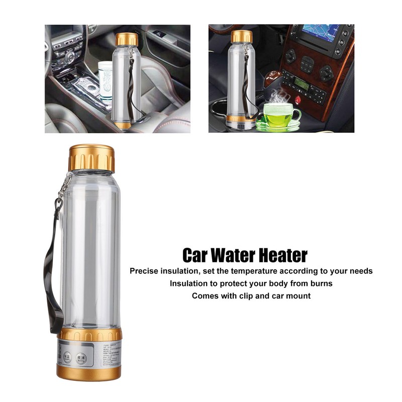 Car Electric Kettle 12V 24V Transparent Car Water Kettle 280ml