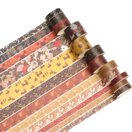 Songdao 12 Rolls Chinoiserie Washi Tape Set Chinese Arts Adhesive Tapes Geometric Garden Decorative Masking Tape Sets for Craft, Kids, Scrapbook, DIY, Gift Wrapping (Echoes of Loulan)