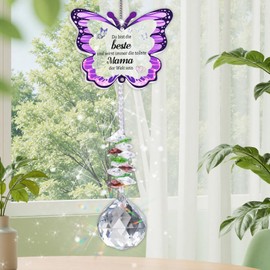 Plstod Mum Gift, Birthday Gift for Mum, Sun Catcher Crystal Pendant, Mum Suncatcher Crystal, Sun Catcher Window Hanging Decoration, Mother's Day Gifts for Mum
