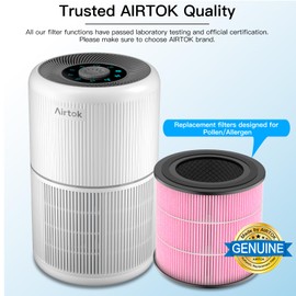 Air Purifier AP0601 Pollen/Pet Allergens Replacement Filters, 5-IN-1 with Activated Carbon, High-efficiency HEPA Filter, Pink, 2 Pack