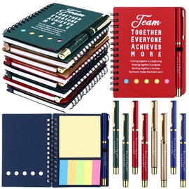 8 Sets Team Thank You Gifts Employee Appreciation Gifts Bulk Inspirational Team Together Spiral Notebooks with Notes and Ballpoint Pens Motivational Team Gifts for Colleagues Staff Teachers Coworker