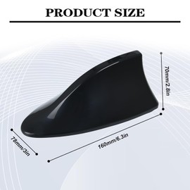 Universal Car Antenna, Shark Fin Antenna, Car Radio Antenna, Roof Car Antenna, Universal Replacement Car Antenna with Strong Reception Function (Black)