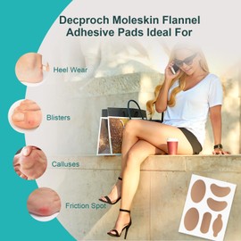 Moleskin for Feet, Moleskin for Blisters, Moleskin Adhesive Pads for Feet Heels, Skin Tape Sticker Patch for Feet (4 Sheets - 24 Pieces Total)
