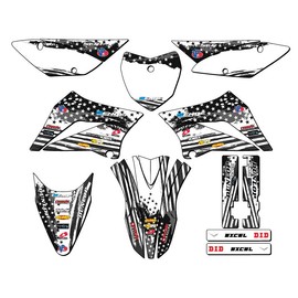 2010-2025 KLX 110 Merica Grey Senge Graphics Complete Kit Compatible with Kawasaki