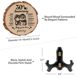 30th Wedding Anniversary Unique Gifts, 30th Anniversary Wooden Gifts for couple, 30th Wedding Anniversary Decorations, 30th Anniversary Romantic Gift for Husband, 30 Years Anniversary Plaque Gifts