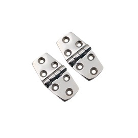 2 Pack Stainless Steel Boat Hinges, Hinges Marine Grade 6 Holes (76 X 61 mm), Boat Hatch Hinge for Yachts Doors Windows Silver