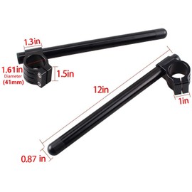 41mm Motorcycle Handlebars 7/8" Motorcycle Fork Clip ons Handlebars for Hon-da CB500 CB650 CB750 1969-1982 CBX CL77 MR250 SL350 CB450 CL450 CX500 GB500 GL500 CB550 Su-zuki TS-250 GN-400 GT-550 GS-8