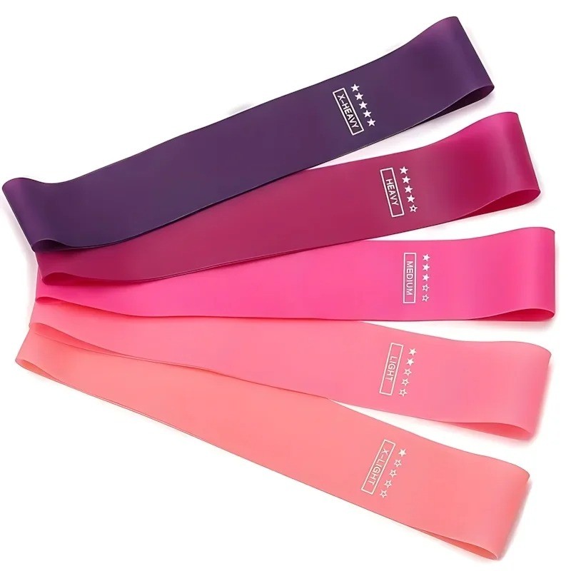 5 Pack Resistance Bands Set Natural Latex Exercise Loop Bands