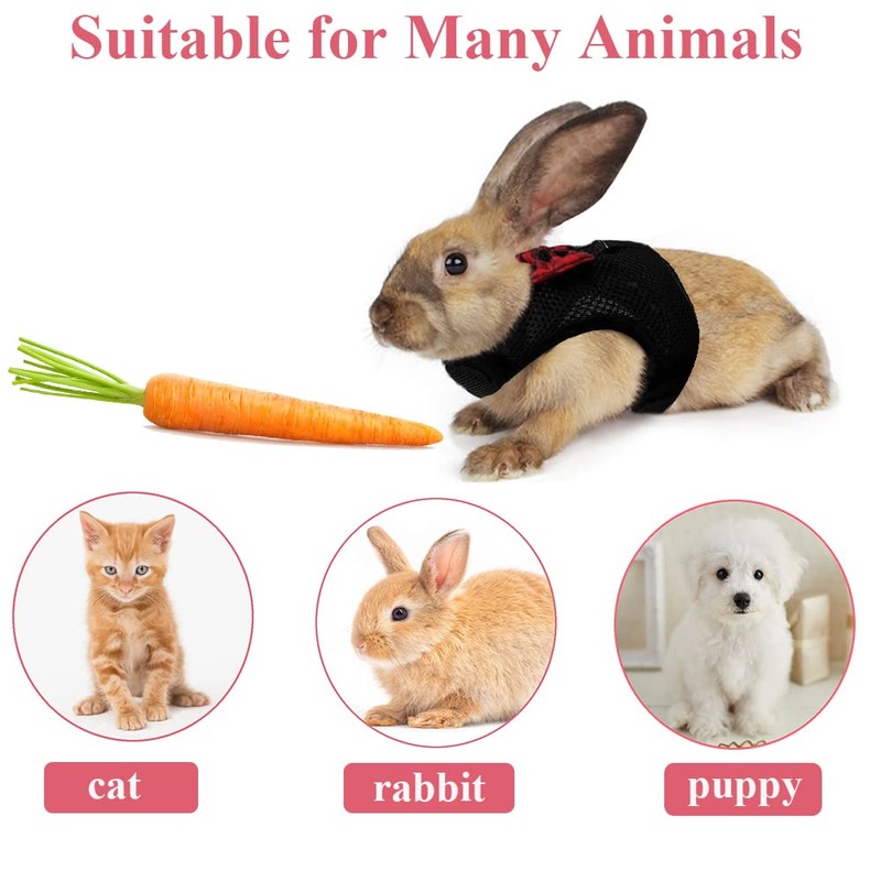 ASOCEA Adjustable Bunny Harness and Leash Breathable Mesh Vest Harness