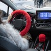 SEG Direct Furry Car Steering Wheel Cover with Fluffy Gear