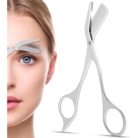 Tijeras de Cejas con Peine, Regalos para Hombres y Mujeres, Calcetazos, Kit de Aseo Precisión