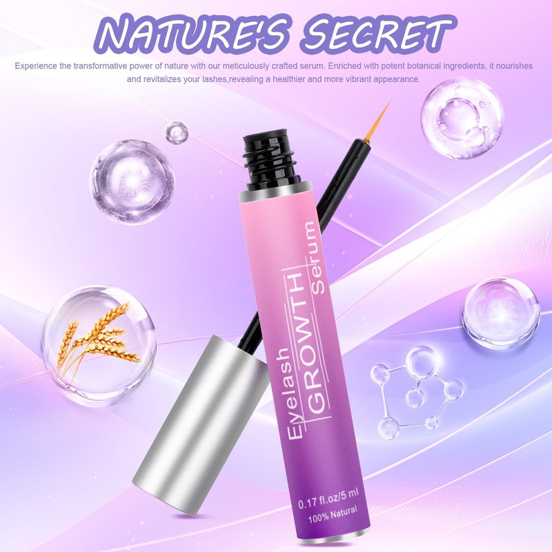 Premium Eyelash Growth Serum and Eyebrow Enhancer by Aomock, Lash