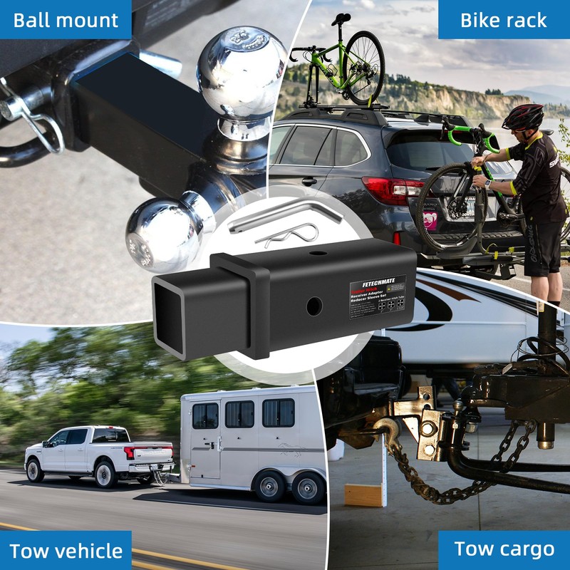 Trailer Hitch Receiver Extender Adapter Reducer Sleeve Set by Fetechmate,