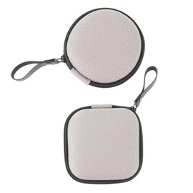 KONTONTY 2pcs Earphone Storage Case Decorative Headphone Organizer Zipper Portable Earbuds Carrying Box for Cables USB Drives and Chargers Design