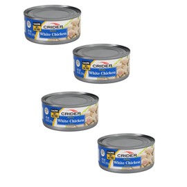 Generic SOL MAR Canned White Chicken - 98% Fat Free Gluten Free High Protein Chunk White Chicken Salads Sandwiches Wraps Bowls Bonus Item Euiote Pack of 4