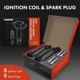 A-Premium Set of 8 Ignition Coil Pack and Iridium Spark Plugs Compatible with Nissan TITAN 2017-2020, TITAN XD 2016-2020, NV2500 2018-2020, NV3500 2018-2019