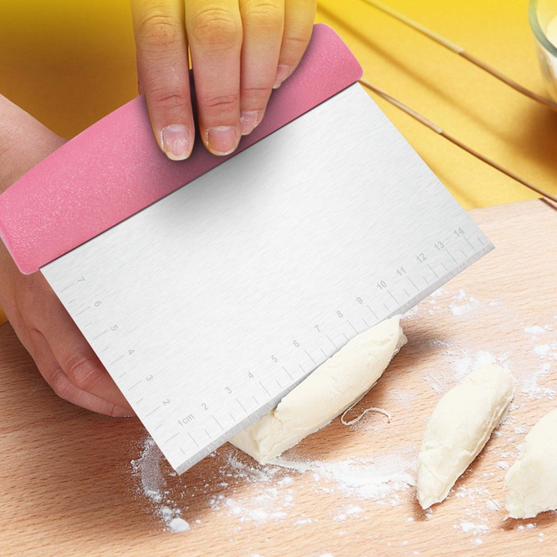 KUFUNG Stainless Steel Pastry Scraper Bench Scraper Chopper, Best as