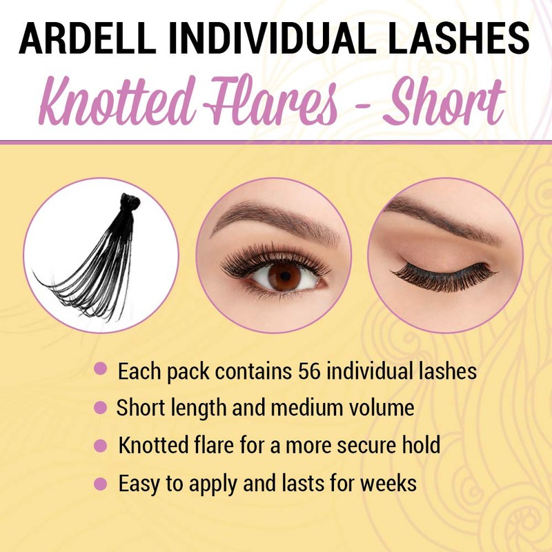 Andrea Individual Lashes Knotted Flares, Short - Black, Lightweight, Natural