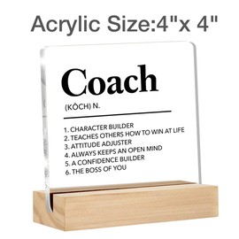 Coach Gifts Coach Definition Clear Desk Decorative Sign Appreciation Coach Gift Acrylic Sign with Stand Table Plaque Sign Keepsake Office Decor