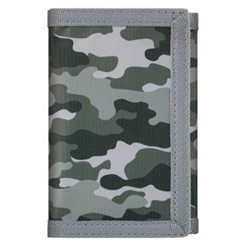 JONYEE Kids Wallets for Boys and Girls Ages 4-18 Trifold, Toddler/Youth Wallet for Boys Age 5-7 with Zippered Coin Pocket and Card Holders, Novelty Wallet for Childrens Birthday Gifts - Camo Dark Gray