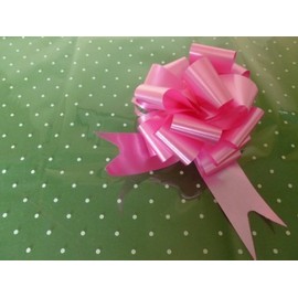 2m x 80cm White Dot Cellophane Wrap (folded). Including 1 x (Silver) 50mm Pull Bow. Florist Quality / Bouquet / Gift / Basket Wrapping. (Silver)