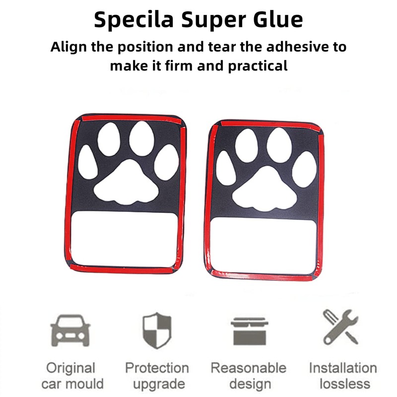 POETRYXIAO Tail Light Cover Guard with Dog Paw Style (Halogen