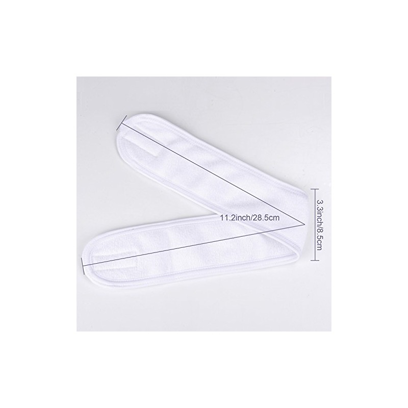 4 diademas de tela de rizo Whaline con velcro, 3.5