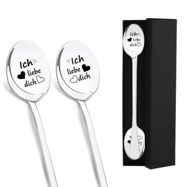 Celestia Ich Liebe Dich Spoon, Gifts for Girlfriend Birthday, Coffee Spoon with Engraving, Christmas Gifts for Women, Wife, Love Spoon, Small Gifts for Girlfriend, Couples, Husband, Valentine's Day