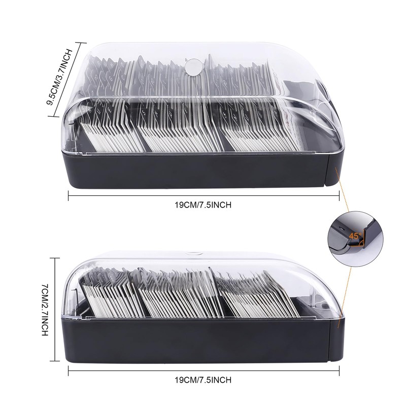 Eagle Business Card Box, Push-Button,Storage up to 550 Cards,Black