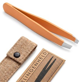 Precise Tweezers - Grips Every Hair on the 1st Try Without Slipping - Tweezers Eyebrow Plucking Hand Polished, Closes Flush Year After Year - Jute Case (50 Colours)