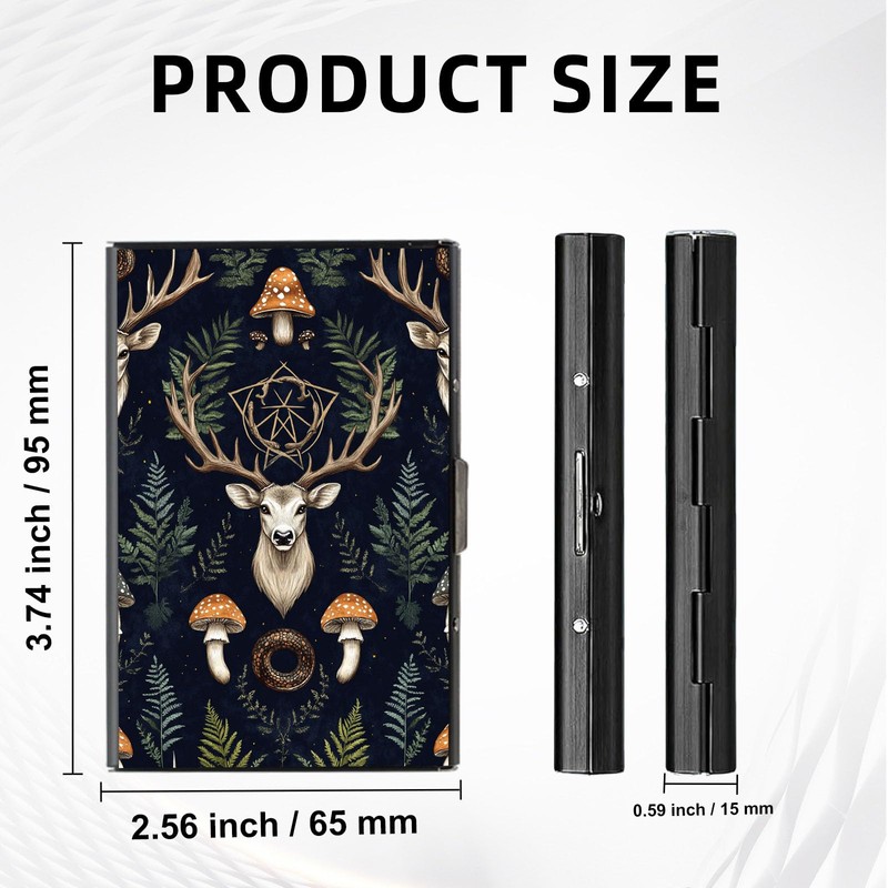 Tudguiloae Black Metal Card Holder Wallet, RFID Blocking Multi-Slot Design,