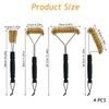 Set of 4 Robust Brass Grill Brush, Brass Brush Grill
