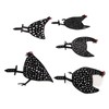 5Pcs Rooster Silhouette Acrylic Hollowed Assorted Style Rich Details Black