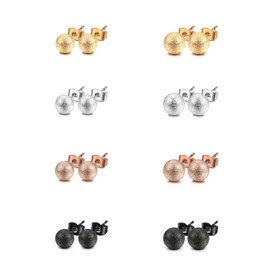 JewelrieShop Ball Earrings 316L Surgical Steel Earrings Round Ball Stud Earrings Set for Women